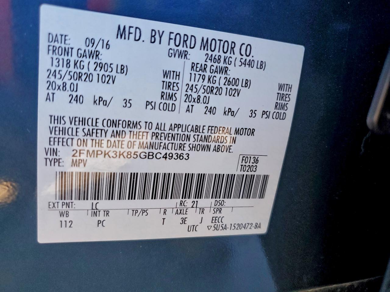 2016 FORD EDGE TITANIUM photo 14