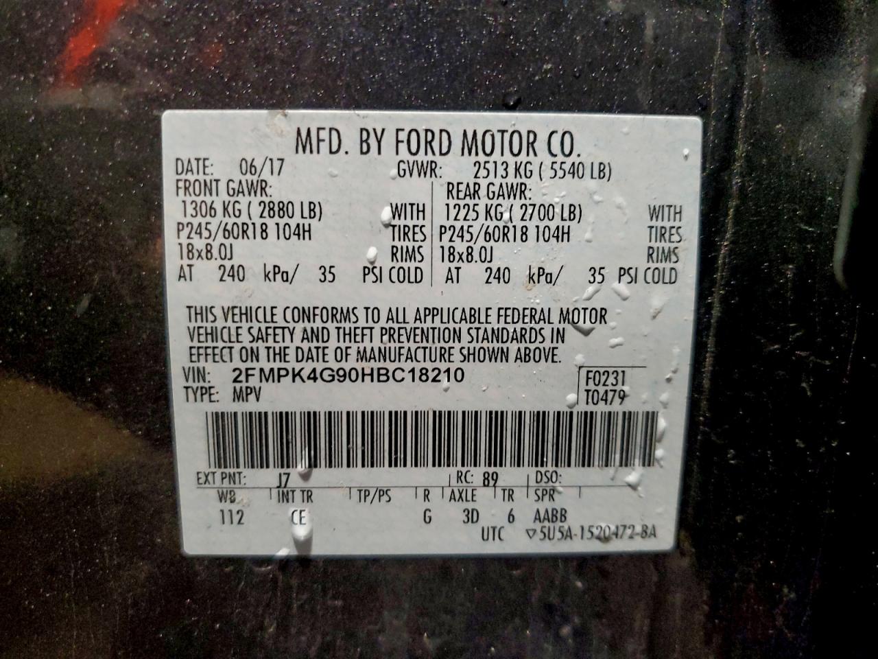 2017 FORD EDGE SE photo 13