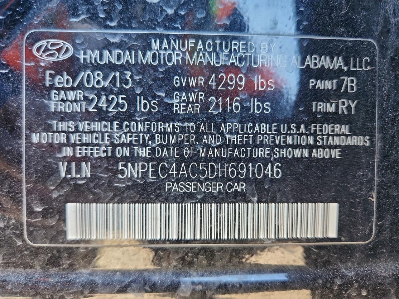 2013 HYUNDAI SONATA SE photo 12