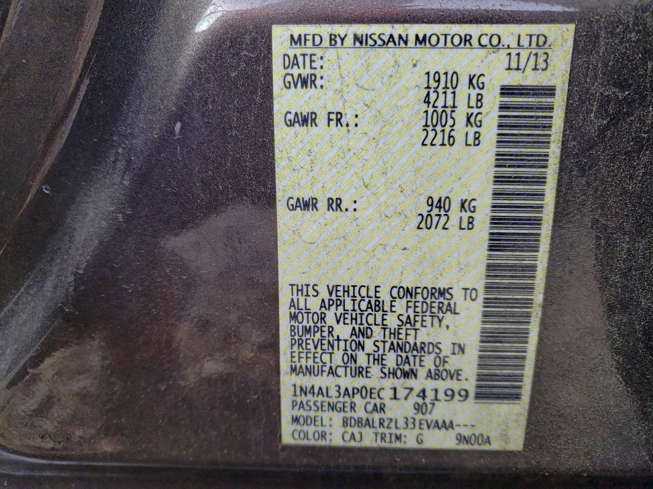 2014 NISSAN ALTIMA 2.5 photo 37
