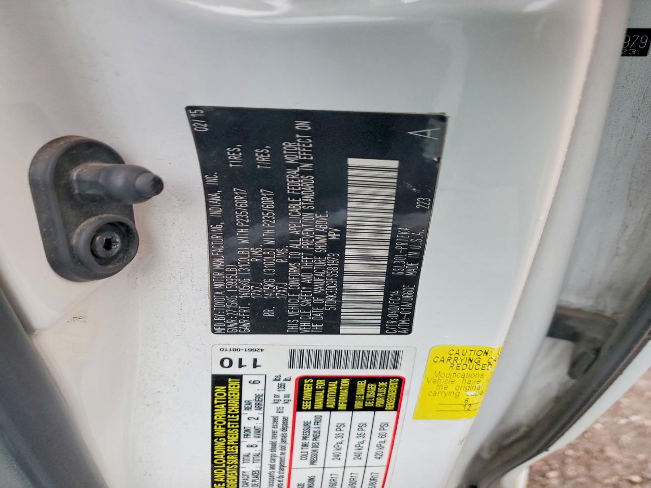 2015 TOYOTA SIENNA photo 12