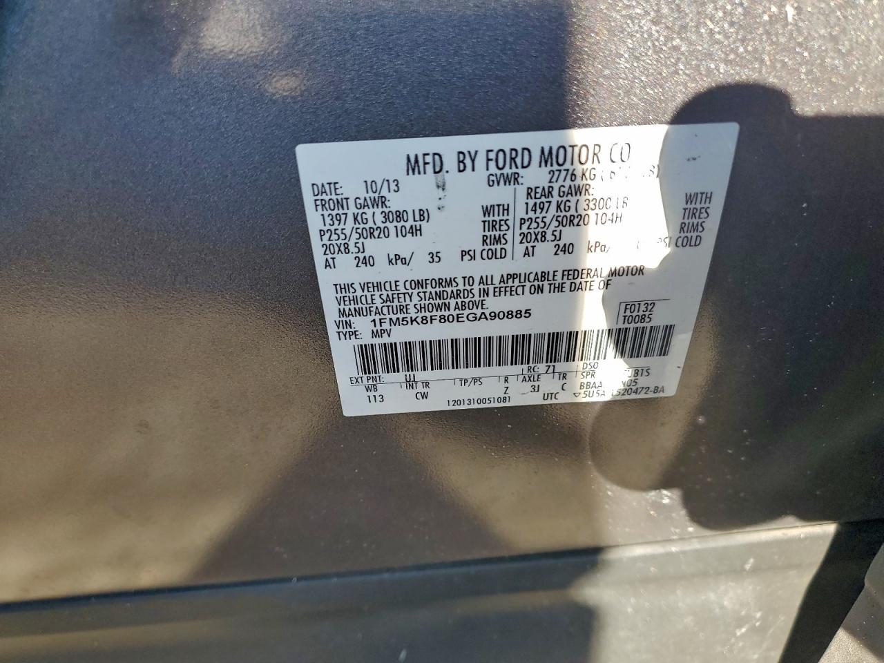 2014 FORD EXPLORER LIMITED photo 12