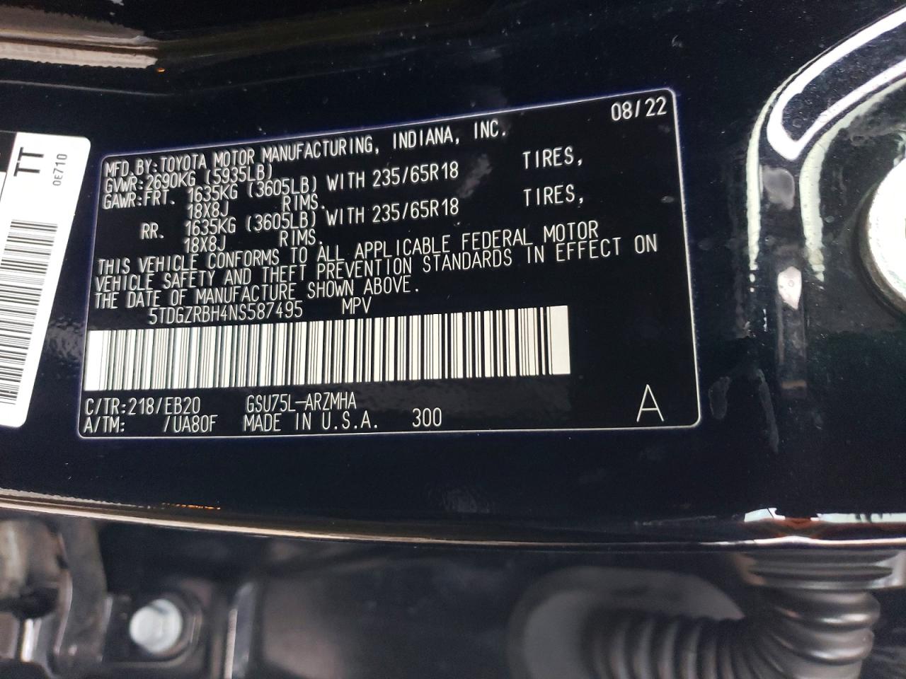 2022 TOYOTA HIGHLANDER XLE photo 14