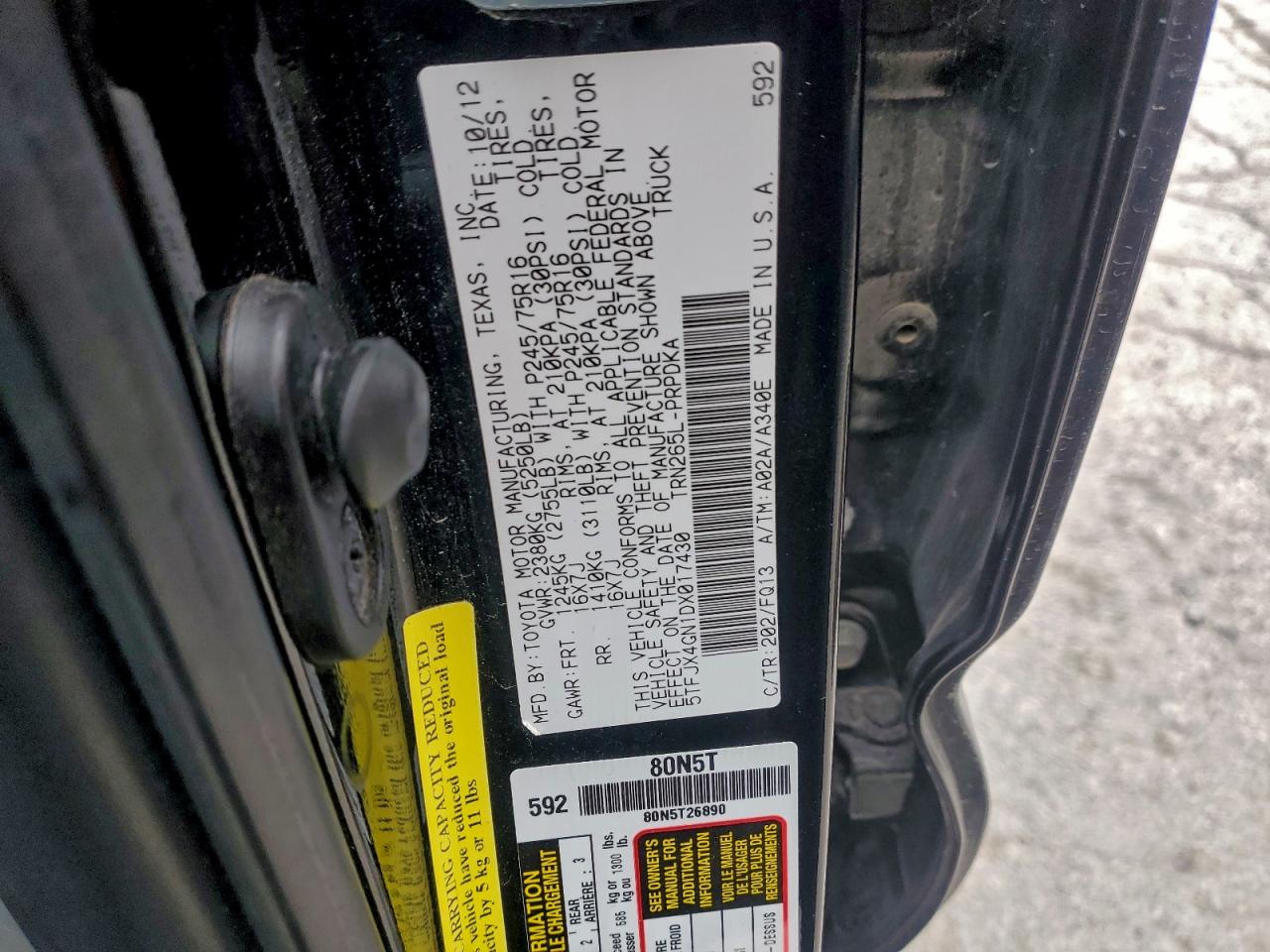 2013 TOYOTA TACOMA DOUBLE CAB photo 12