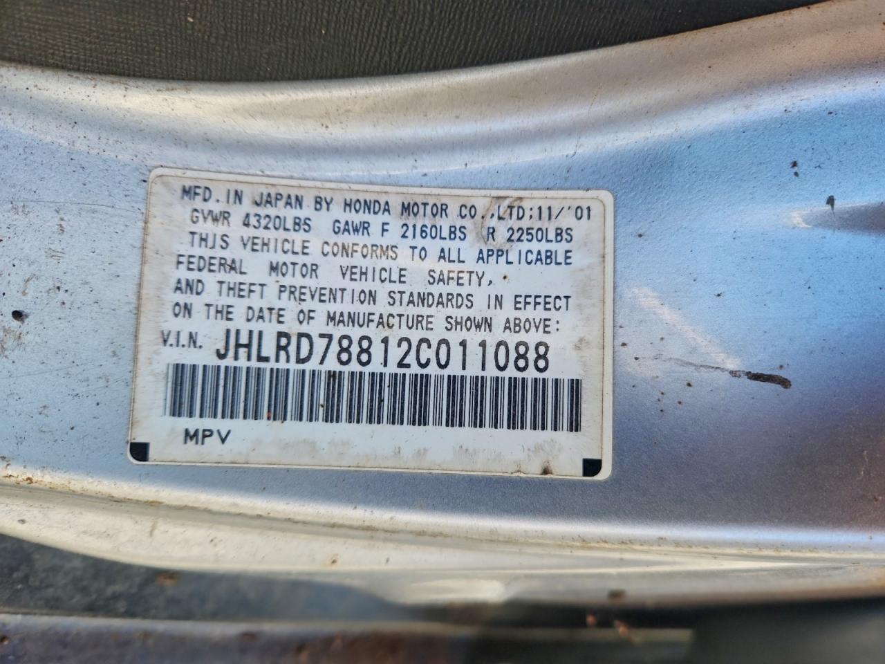 2002 HONDA CR-V EX photo 12