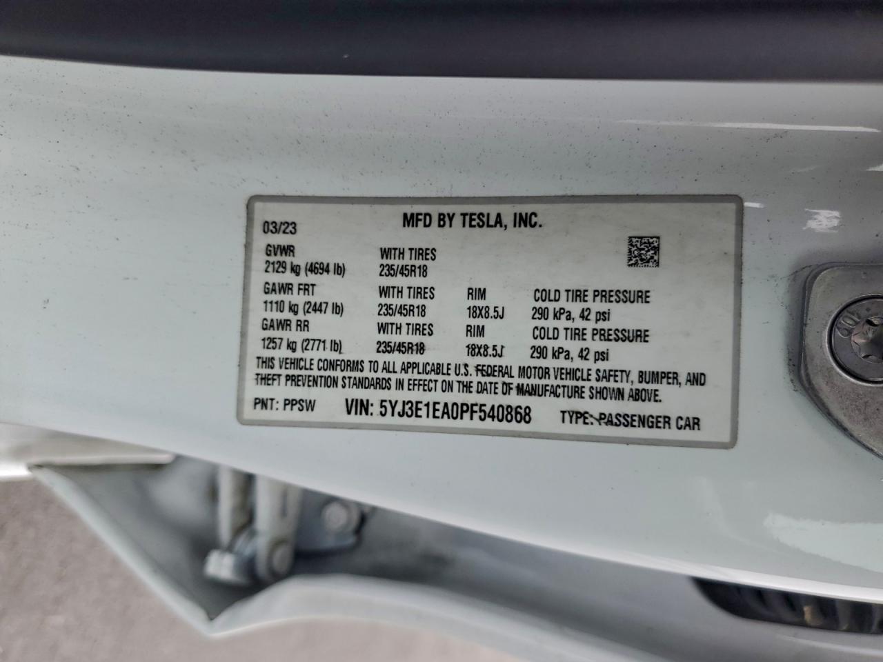 2023 TESLA MODEL 3 photo 13
