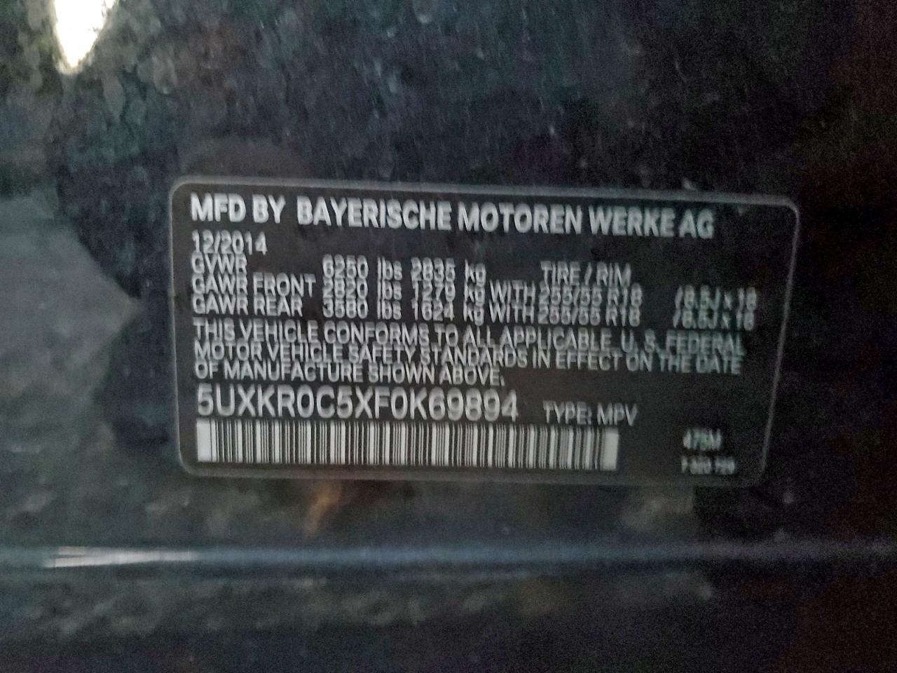 2015 BMW X5 XDRIVE35I photo 13