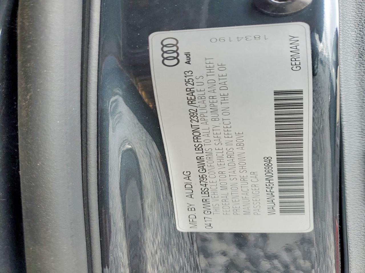2017 AUDI A4 PREMIUM photo 12