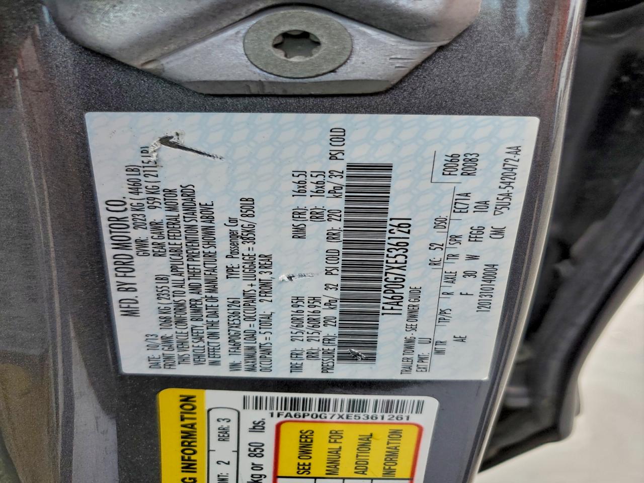 2014 FORD FUSION S photo 12