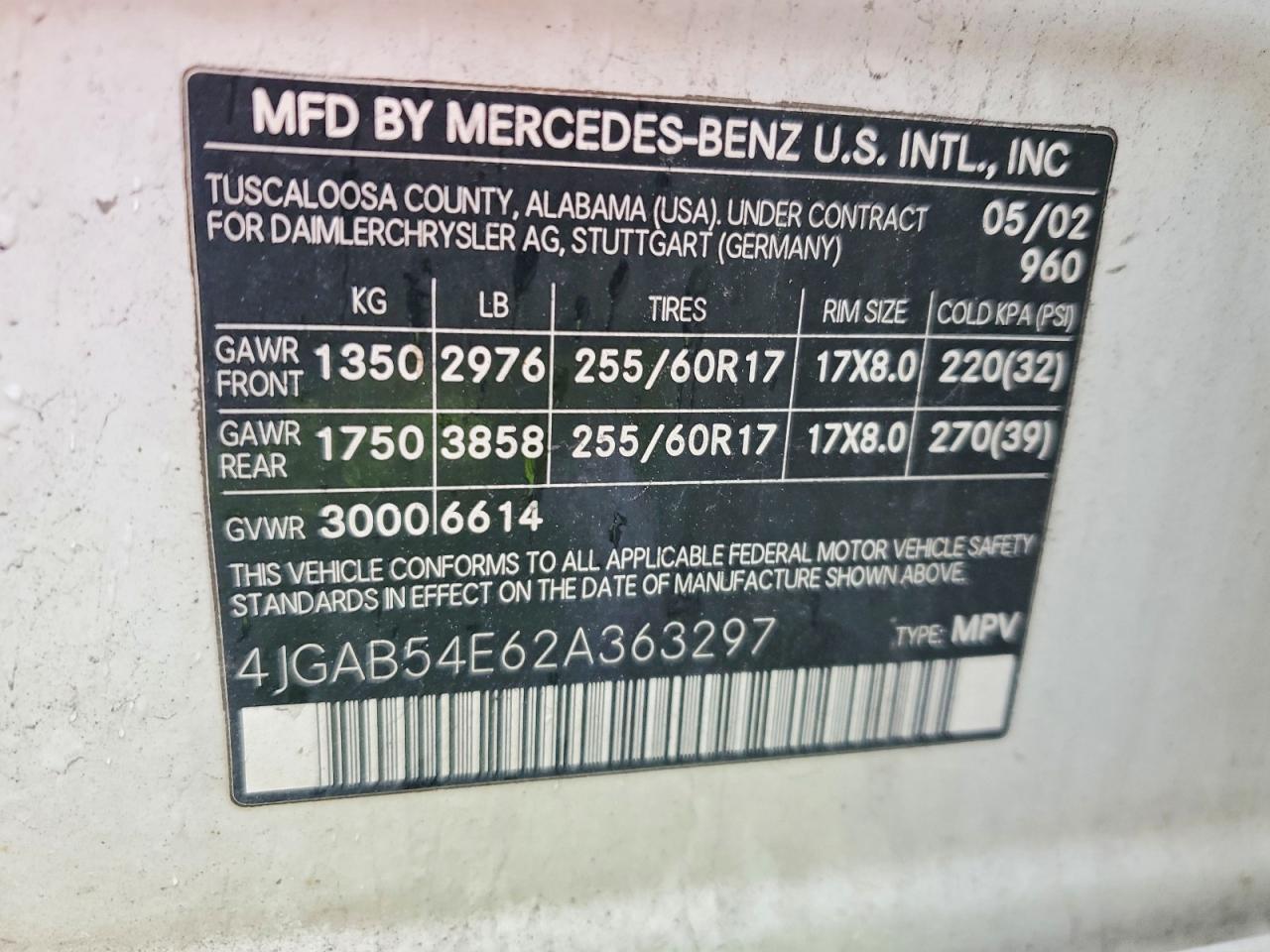 2002 MERCEDES-BENZ ML 320 photo 13