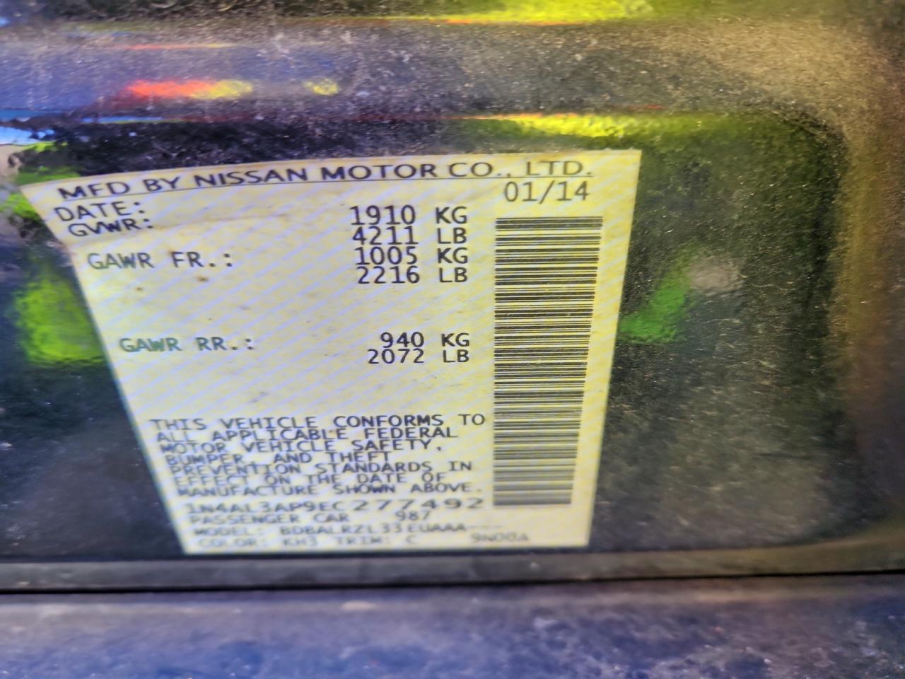 2014 NISSAN ALTIMA 2.5 photo 12