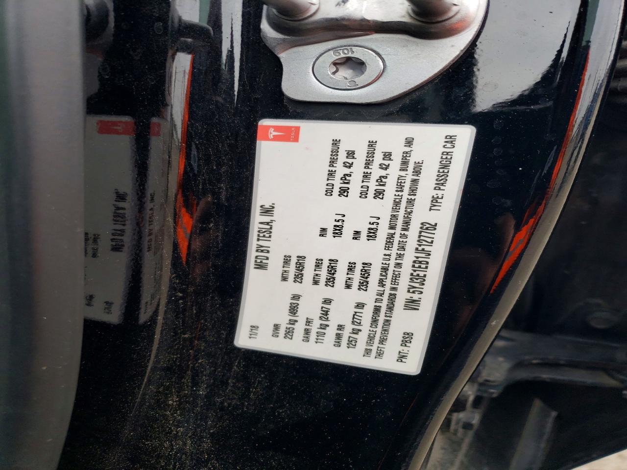 2018 TESLA MODEL 3 photo 34