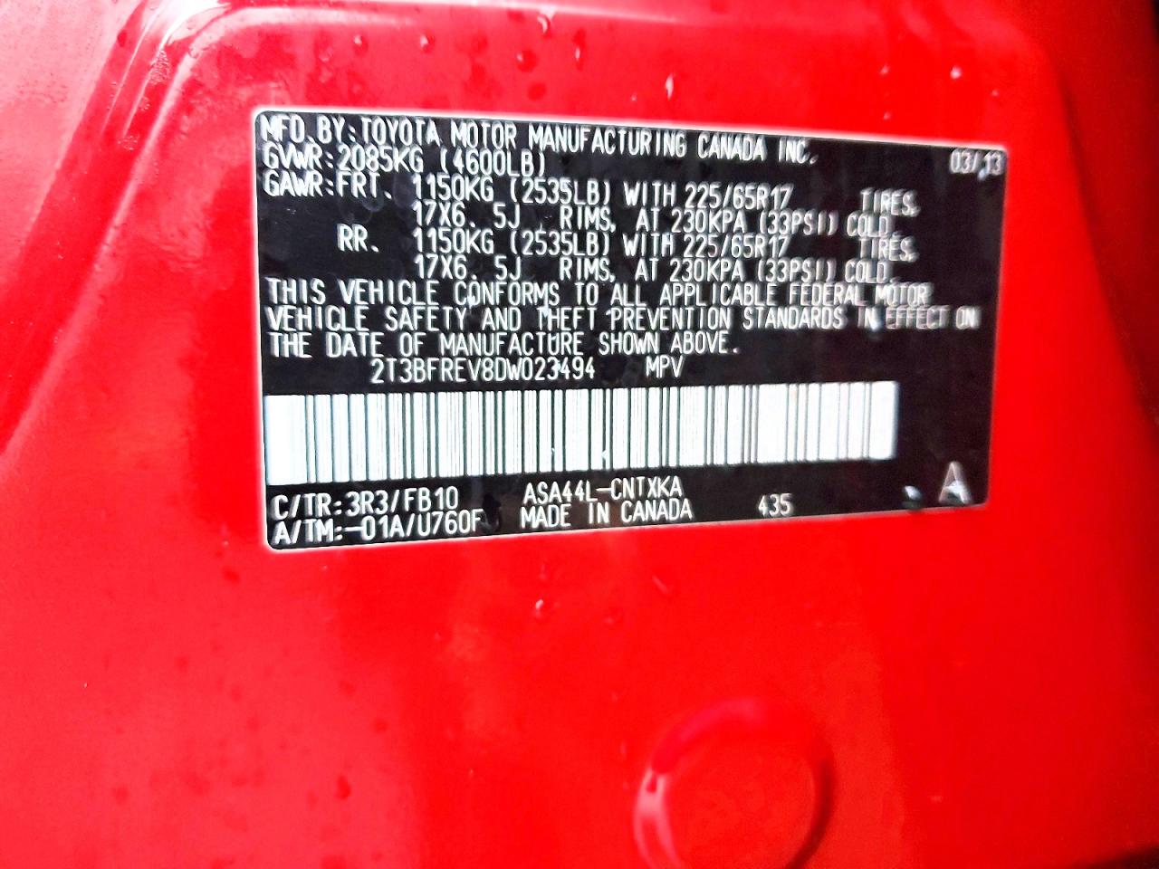 2013 TOYOTA RAV4 LE photo 13