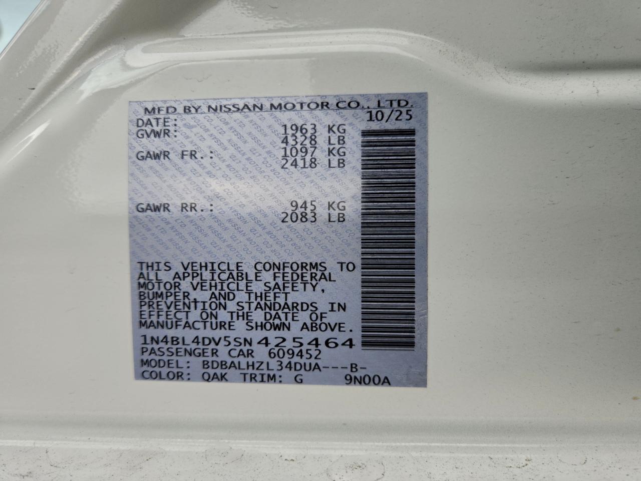 2025 NISSAN ALTIMA 2.5 SV photo 12