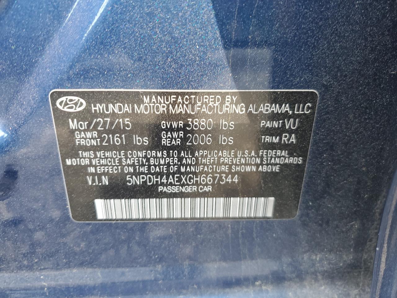 2016 HYUNDAI ELANTRA SE photo 23