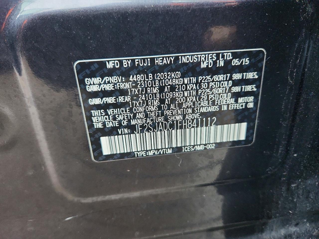 2015 SUBARU FORESTER 2.5I PREMIUM photo 13