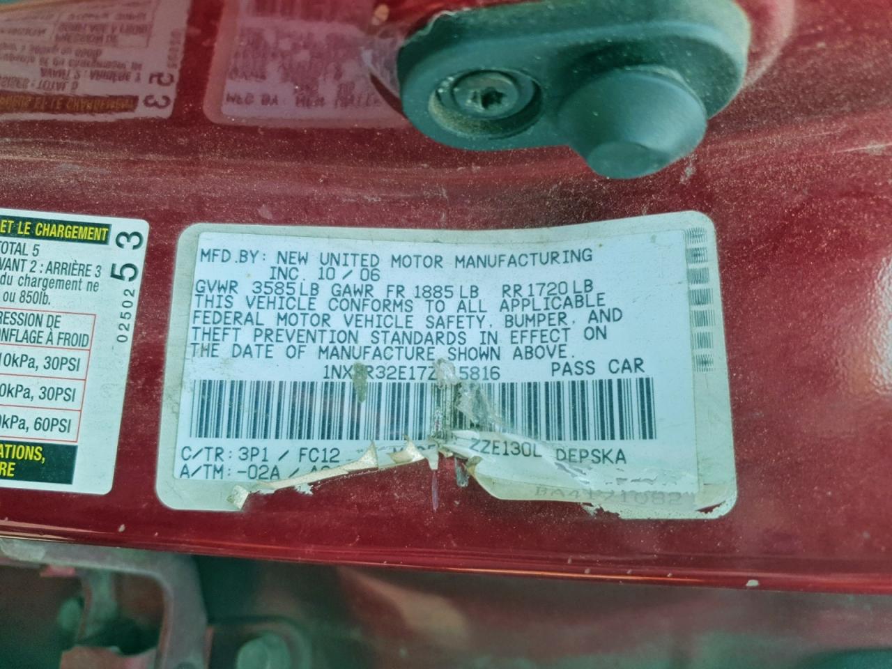 2007 TOYOTA COROLLA CE photo 13