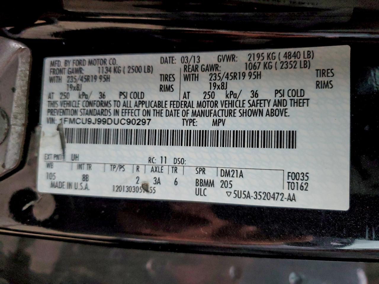 2013 FORD ESCAPE TITANIUM photo 13