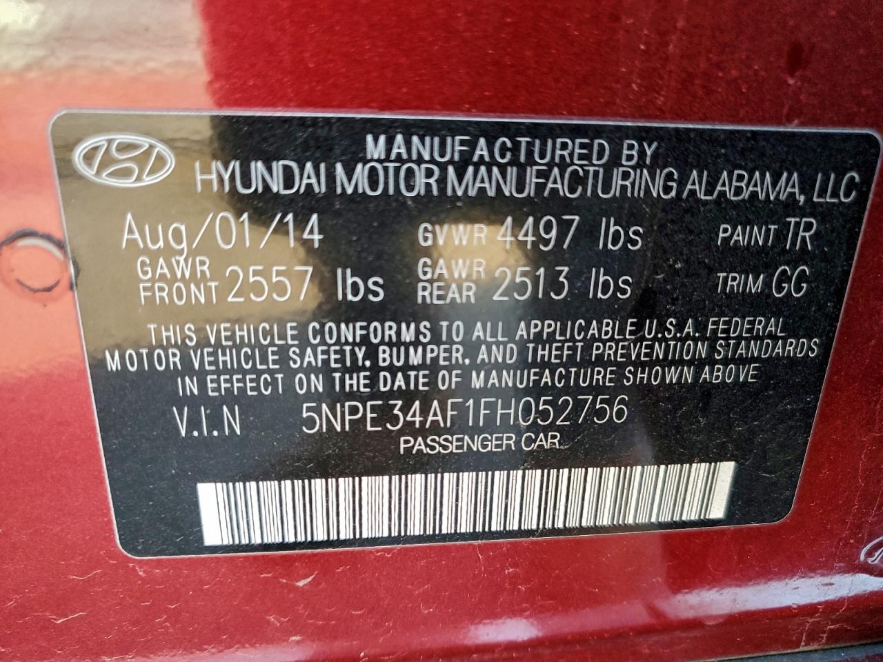 2015 HYUNDAI SONATA SPORT photo 12