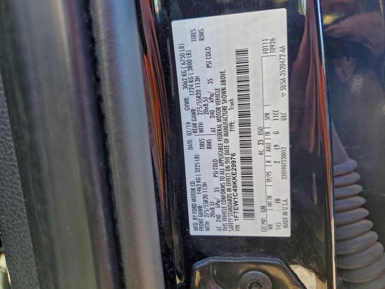 2019 FORD F150 SUPERCREW photo 12