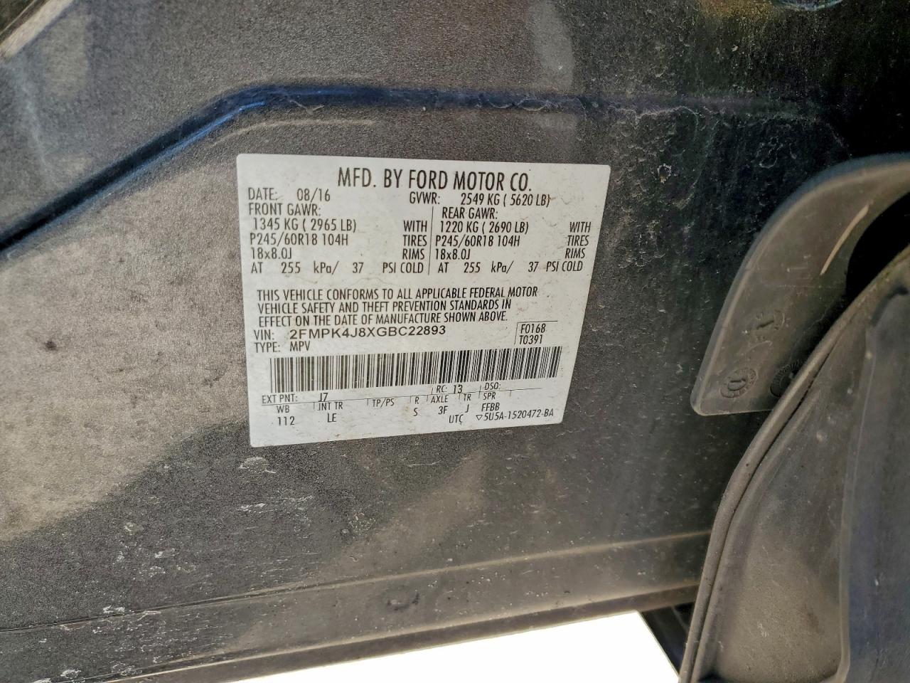 2016 FORD EDGE SEL photo 13