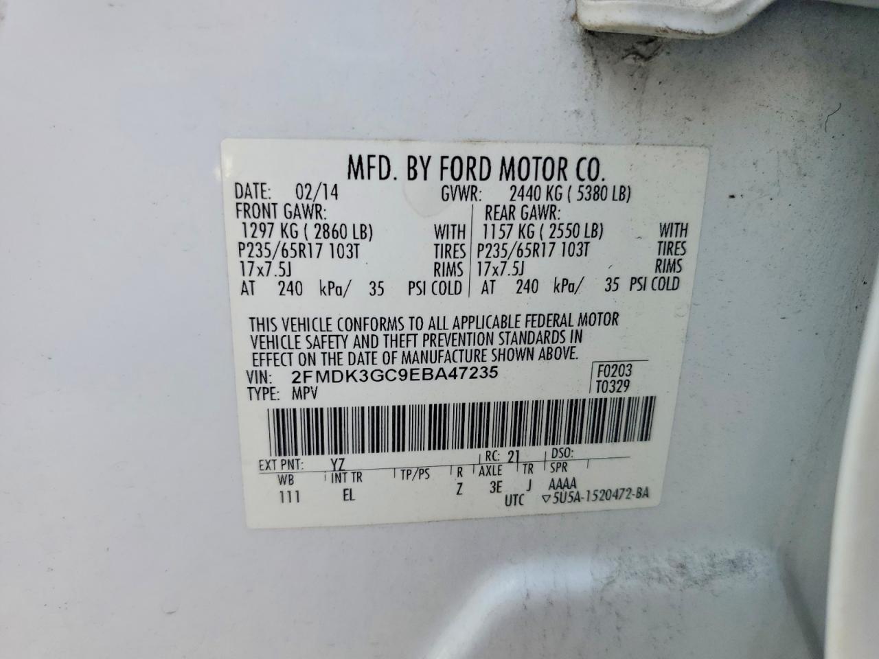 2014 FORD EDGE SE photo 13