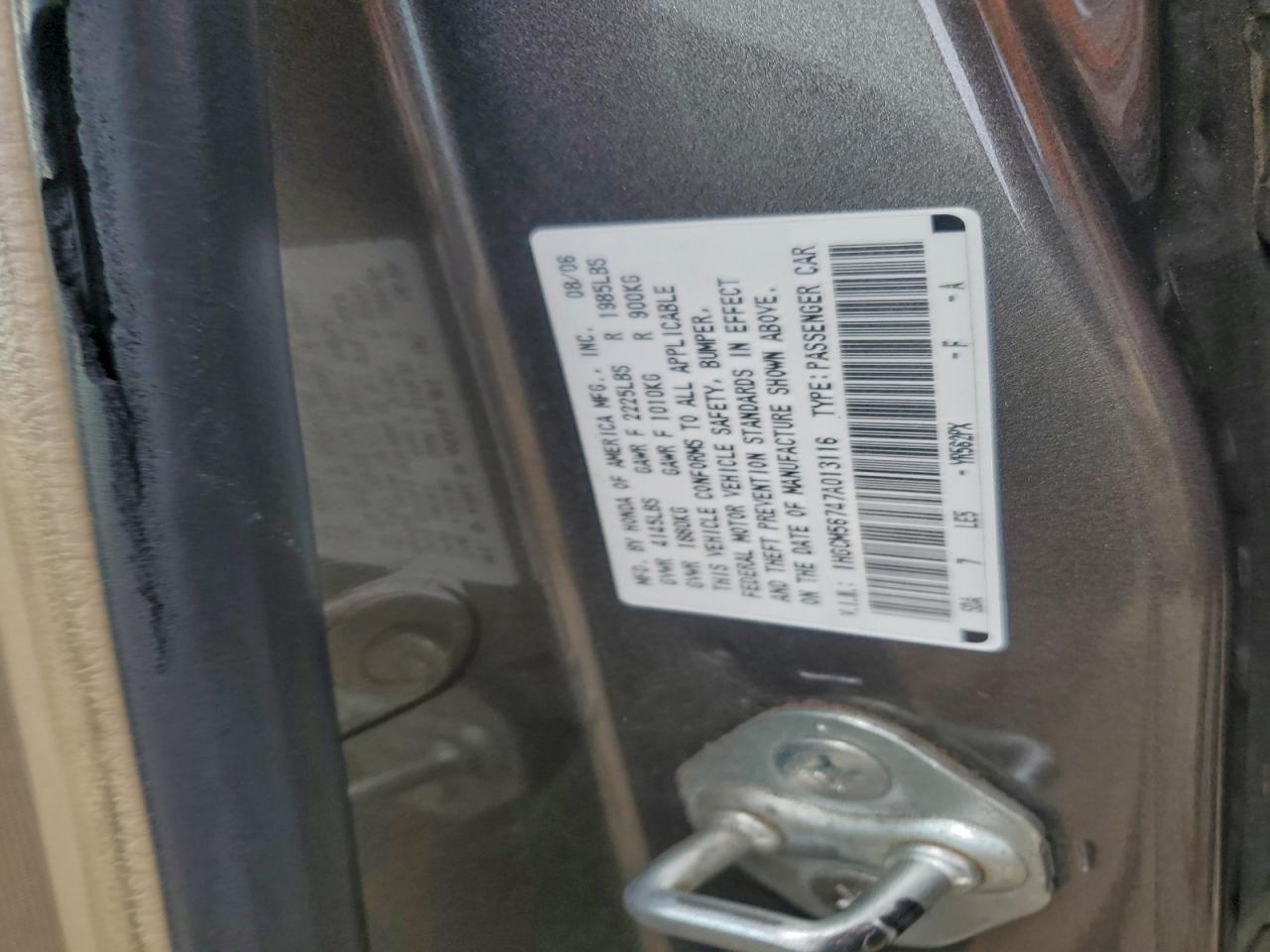 2007 HONDA ACCORD EX photo 12