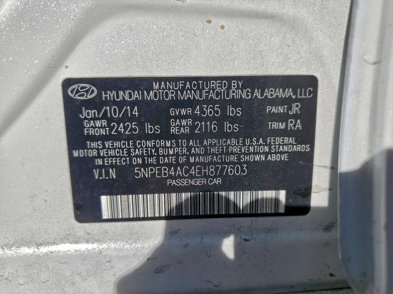 2014 HYUNDAI SONATA GLS photo 12