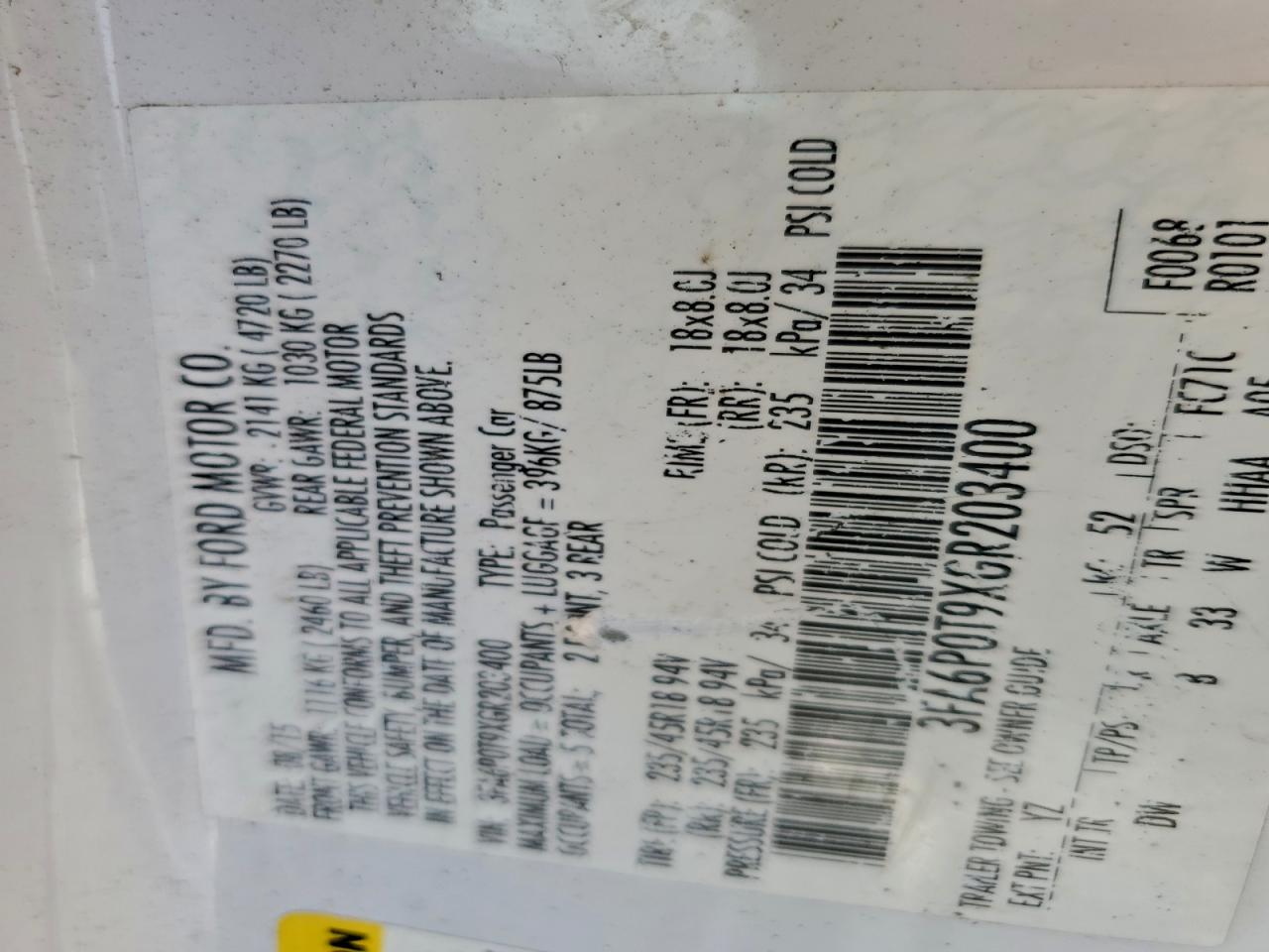 2016 FORD FUSION SE photo 12