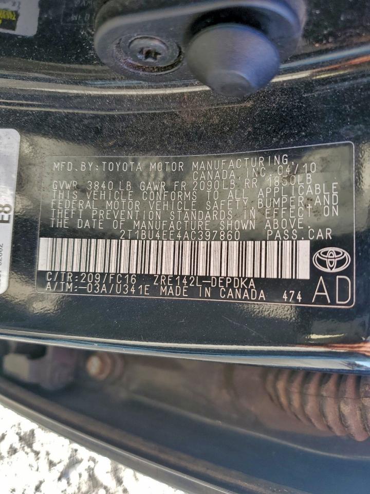 2010 TOYOTA COROLLA BASE photo 12
