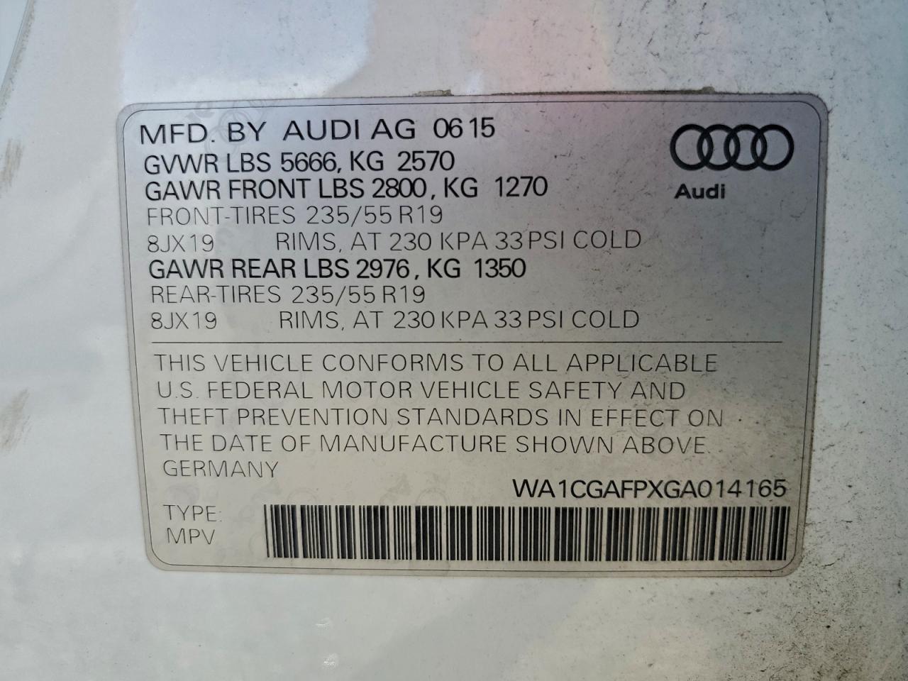2016 AUDI Q5 PRESTIGE photo 13