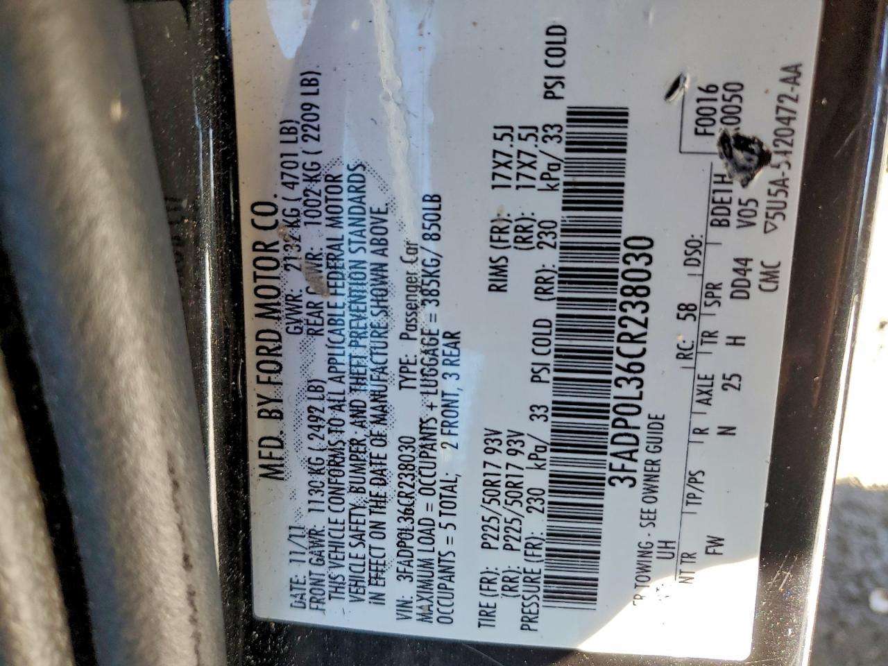 2012 FORD FUSION HYBRID photo 13
