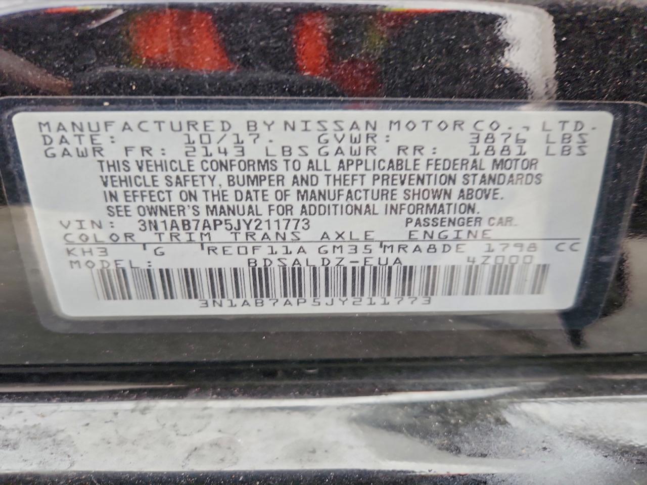 2018 NISSAN SENTRA S photo 12