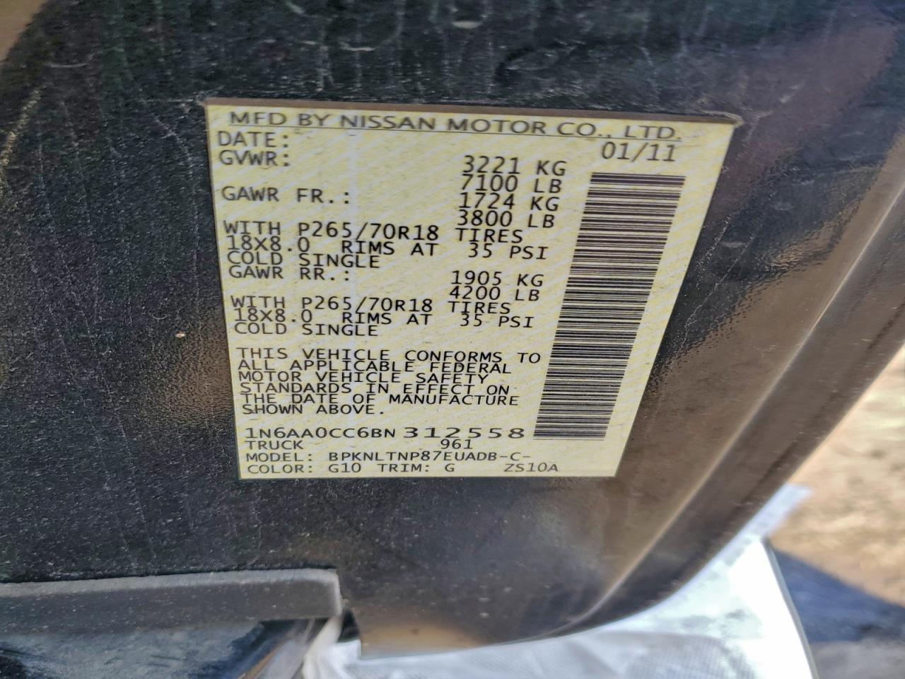 2011 NISSAN TITAN S photo 12