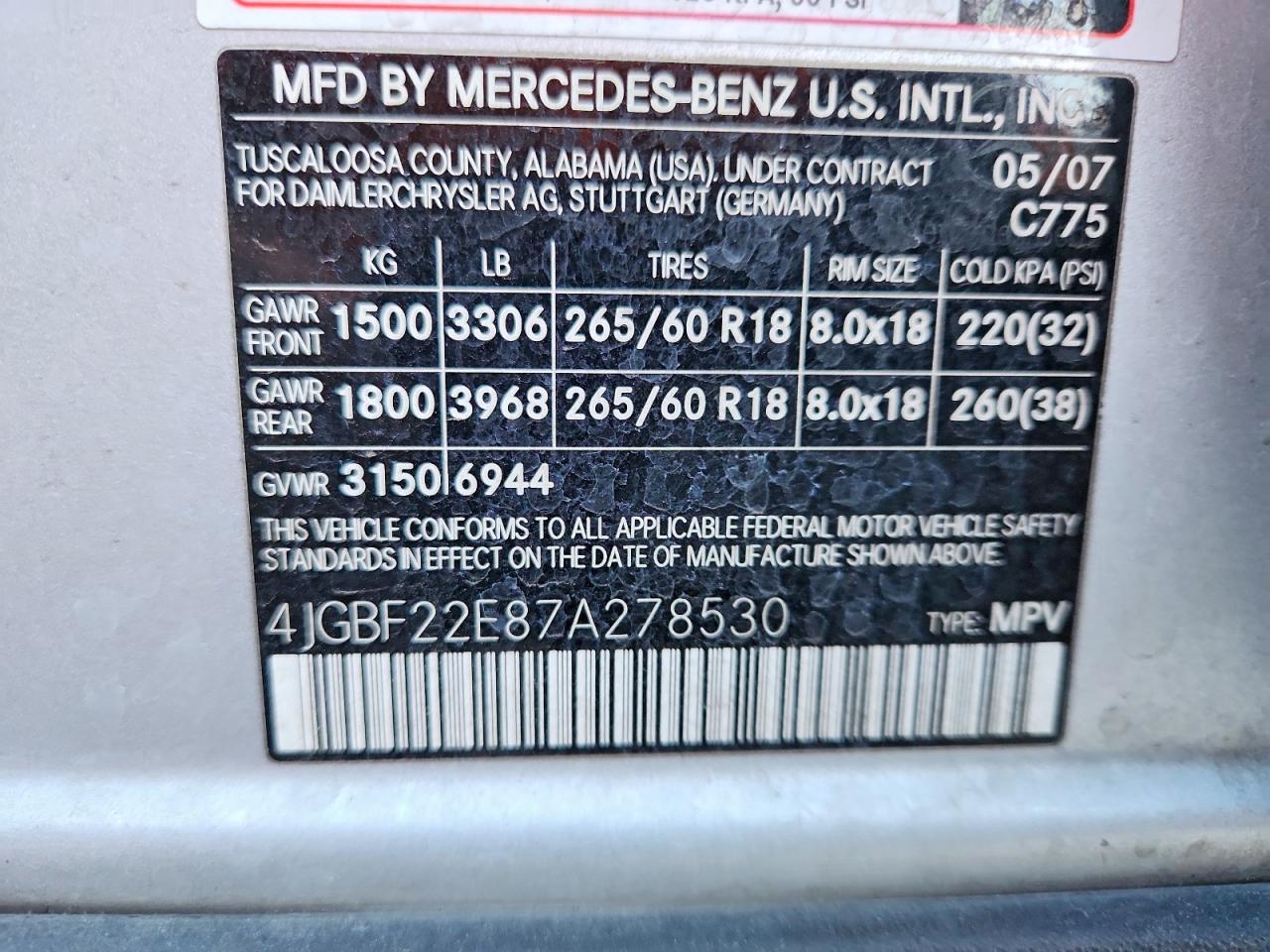 2007 MERCEDES-BENZ GL 320 CDI photo 13