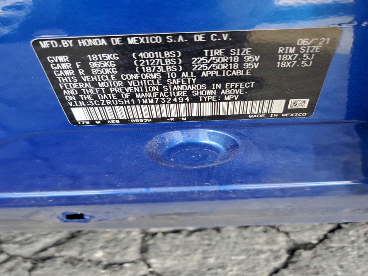 2021 HONDA HR-V SPORT photo 40