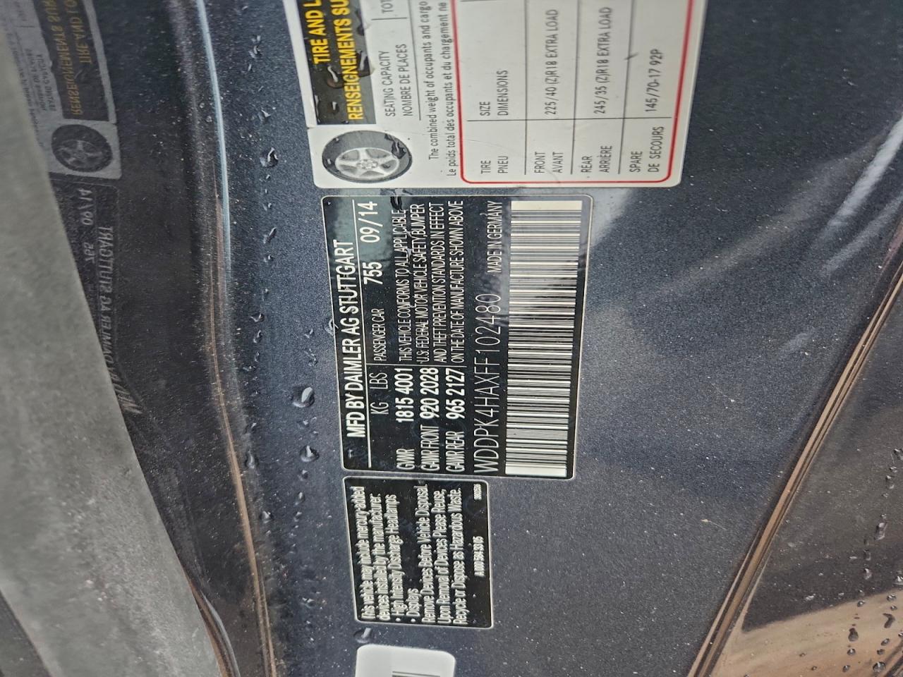 2015 MERCEDES-BENZ SLK 250 photo 12