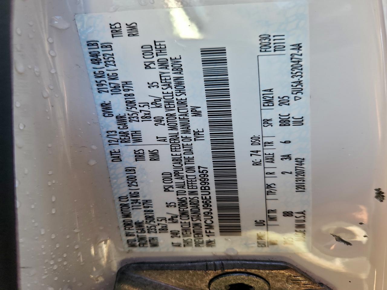 2014 FORD ESCAPE TITANIUM photo 12