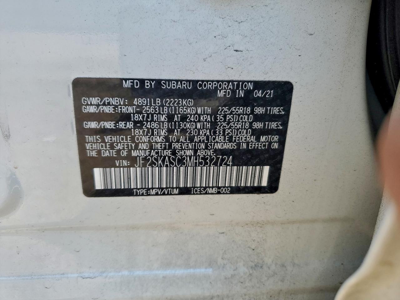 2021 SUBARU FORESTER LIMITED photo 14
