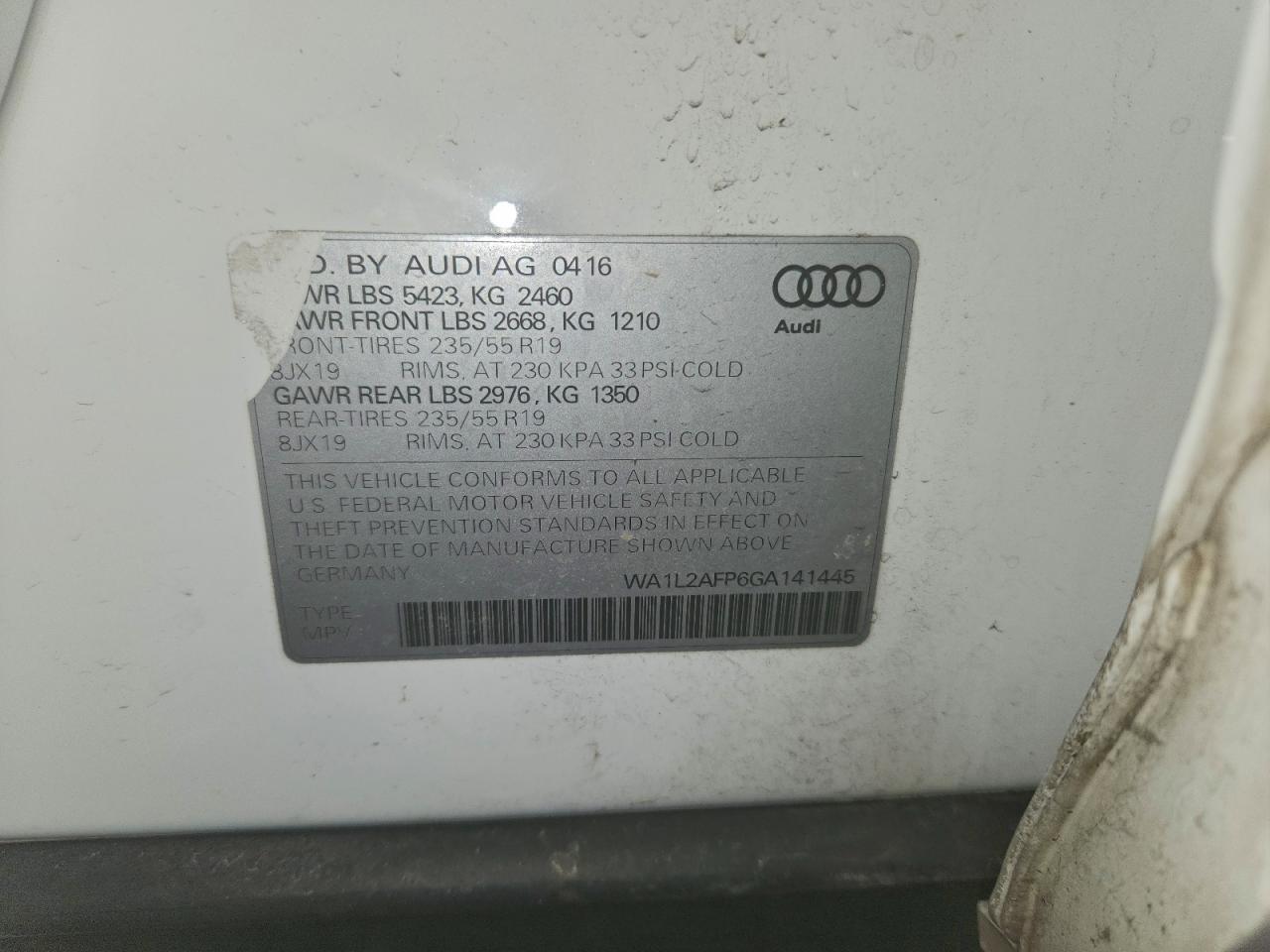2016 AUDI Q5 PREMIUM PLUS photo 12
