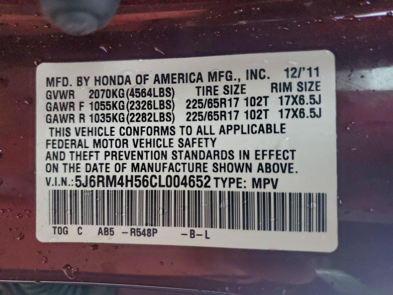 2012 HONDA CR-V EX photo 27