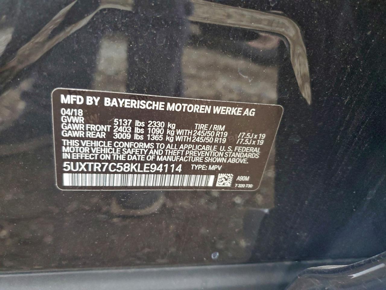 2019 BMW X3 SDRIVE30I photo 12