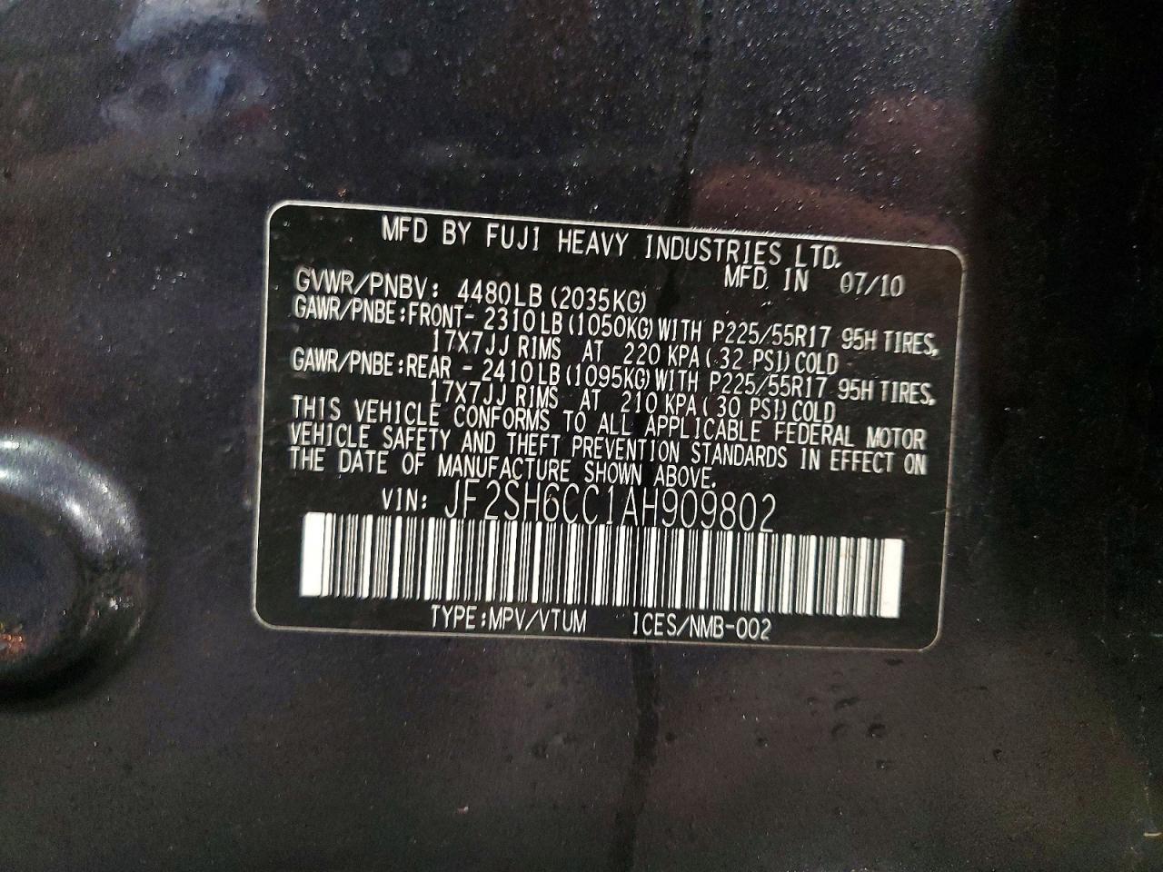 2010 SUBARU FORESTER 2.5X PREMIUM photo 23