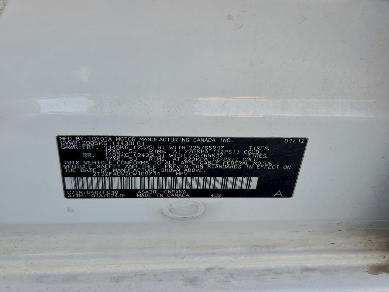 2012 TOYOTA RAV4 photo 37