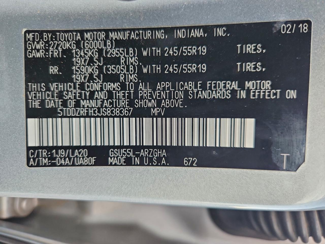 2018 TOYOTA HIGHLANDER LIMITED photo 13