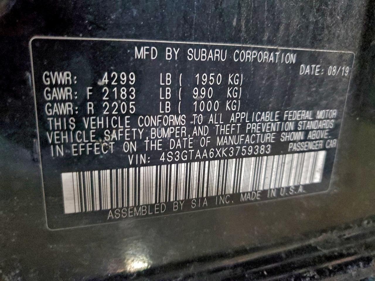 2019 SUBARU IMPREZA photo 25