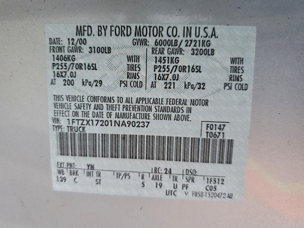 2001 FORD F150 photo 12