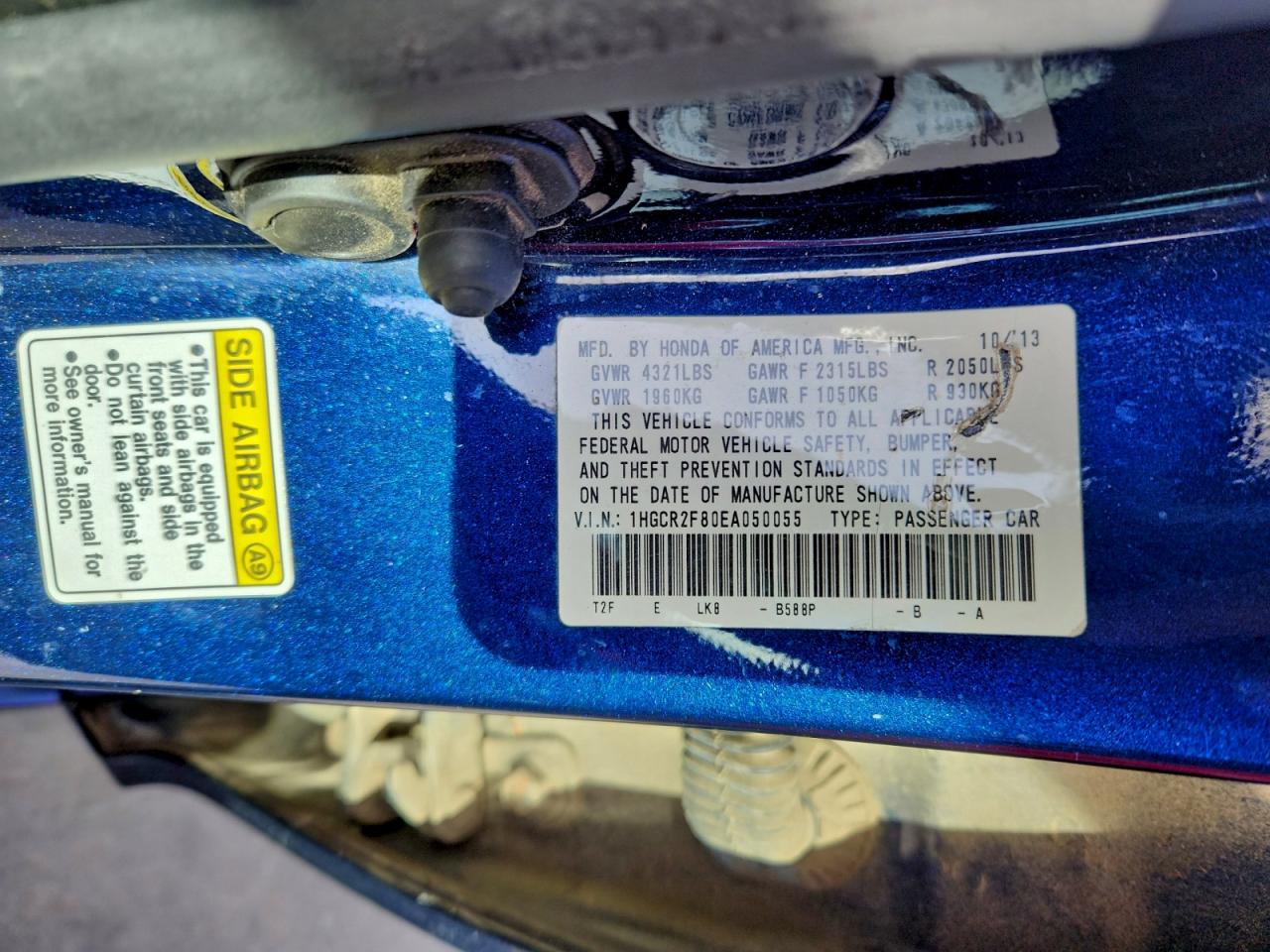 2014 HONDA ACCORD EXL photo 12