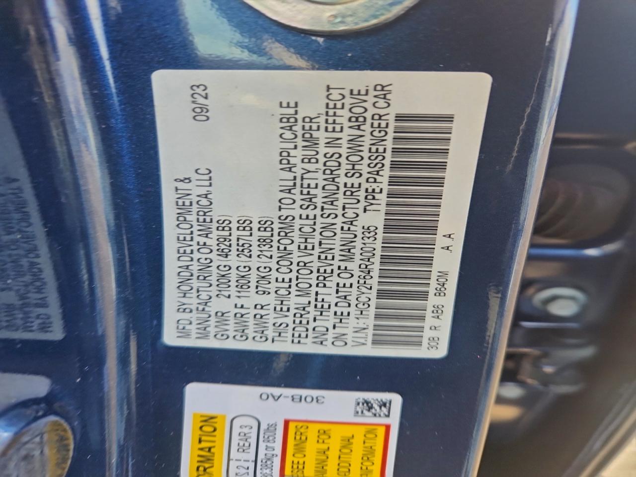 2024 HONDA ACCORD HYBRID EXL photo 12