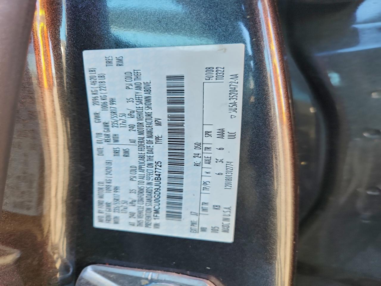2018 FORD ESCAPE SE photo 14